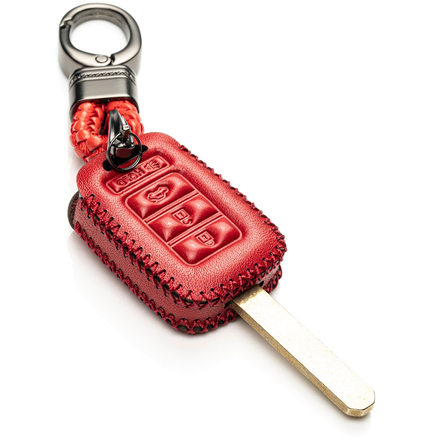 Vitodeco Leather Key Fob Case Compatible for 2013-2017 Honda Civic, Accord, CR-V, 4-Button
