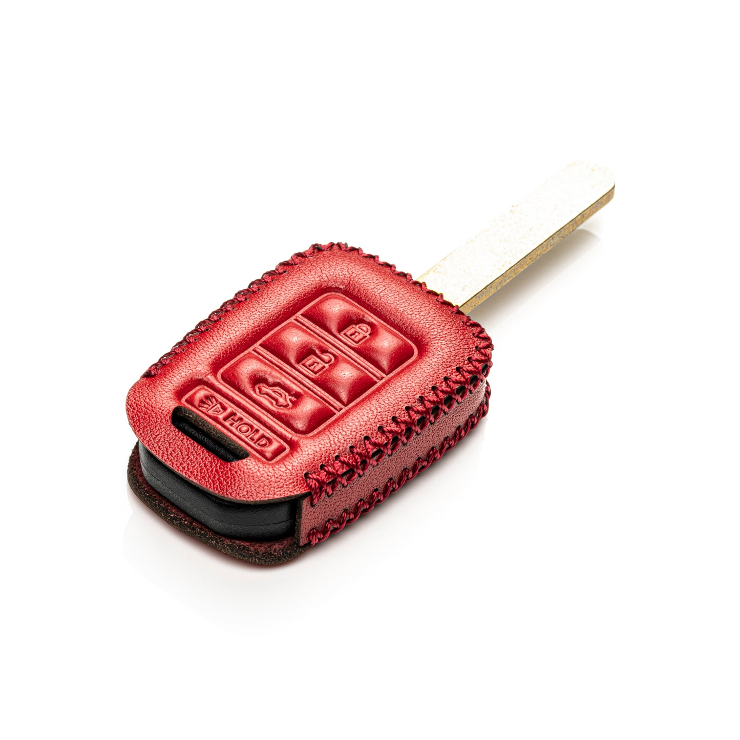 Vitodeco Leather Key Fob Case Compatible for 2013-2017 Honda Civic, Accord, CR-V, 4-Button