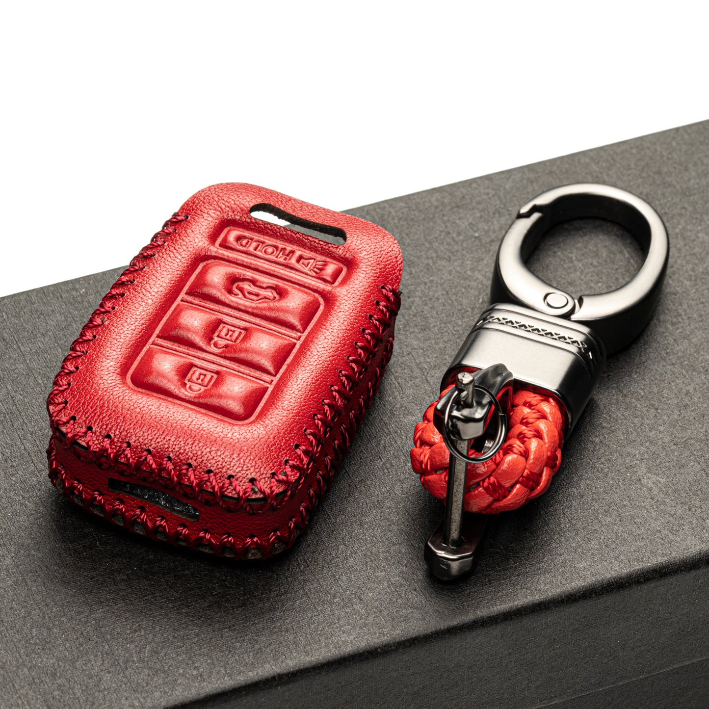 Vitodeco Leather Key Fob Case Compatible for 2013-2017 Honda Civic, Accord, CR-V, 4-Button