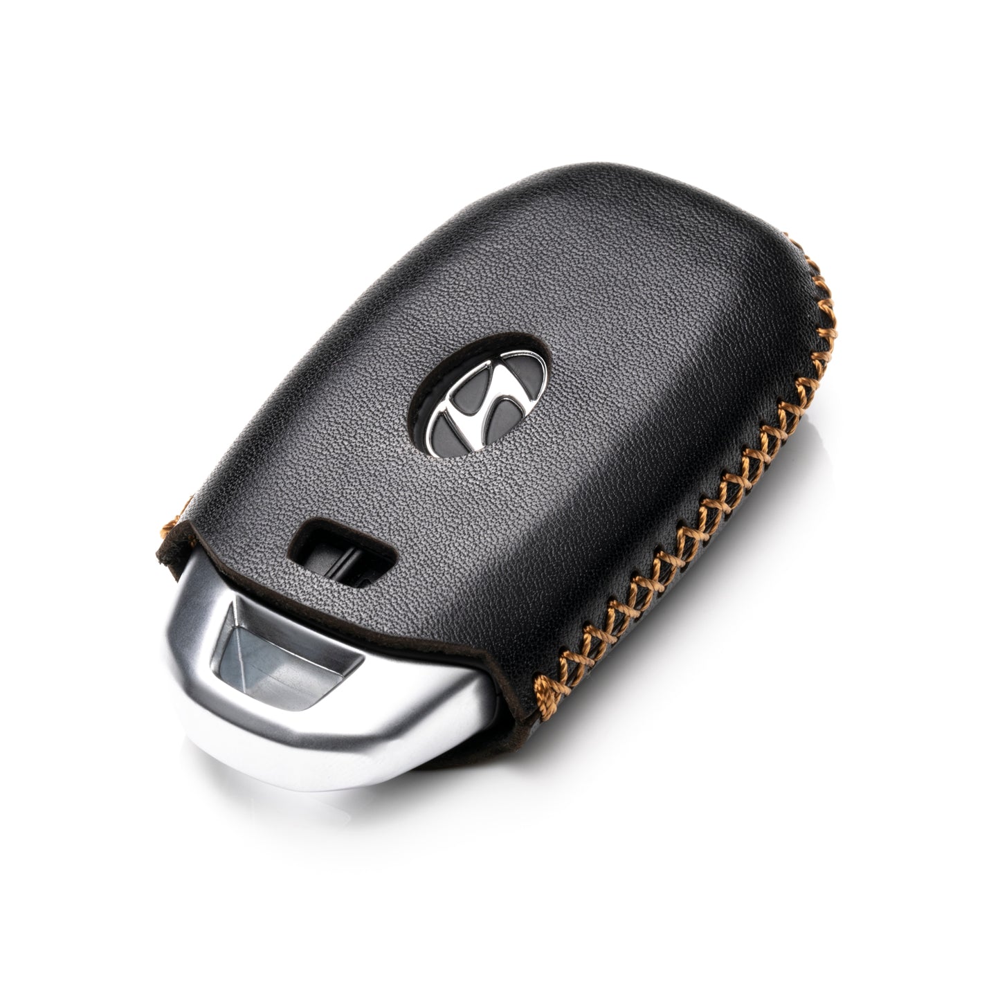 Vitodeco Leather Key Fob Case Compatible for 2017-2020 Hynundai Veloster, 2019-2020 Hyundai Santa FE, Hyundai Kona, 2020 Hyundai Accent, 4-Button