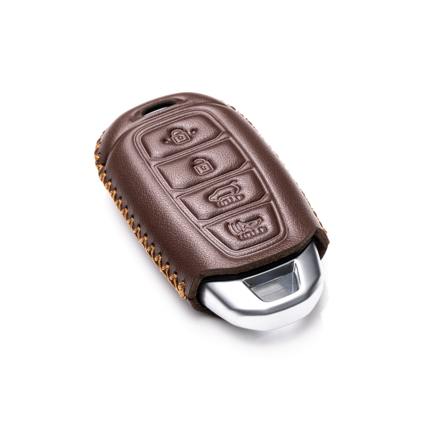 Vitodeco Leather Key Fob Case Compatible for 2017-2020 Hynundai Veloster, 2019-2020 Hyundai Santa FE, Hyundai Kona, 2020 Hyundai Accent, 4-Button