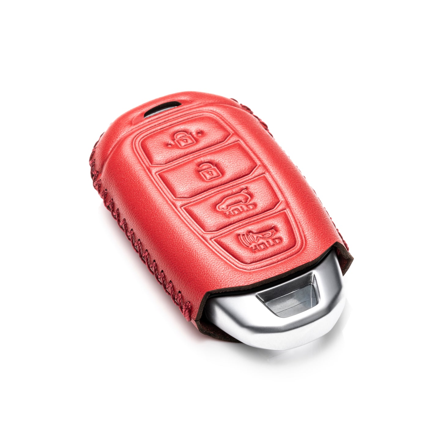 Vitodeco Leather Key Fob Case Compatible for 2017-2020 Hynundai Veloster, 2019-2020 Hyundai Santa FE, Hyundai Kona, 2020 Hyundai Accent, 4-Button