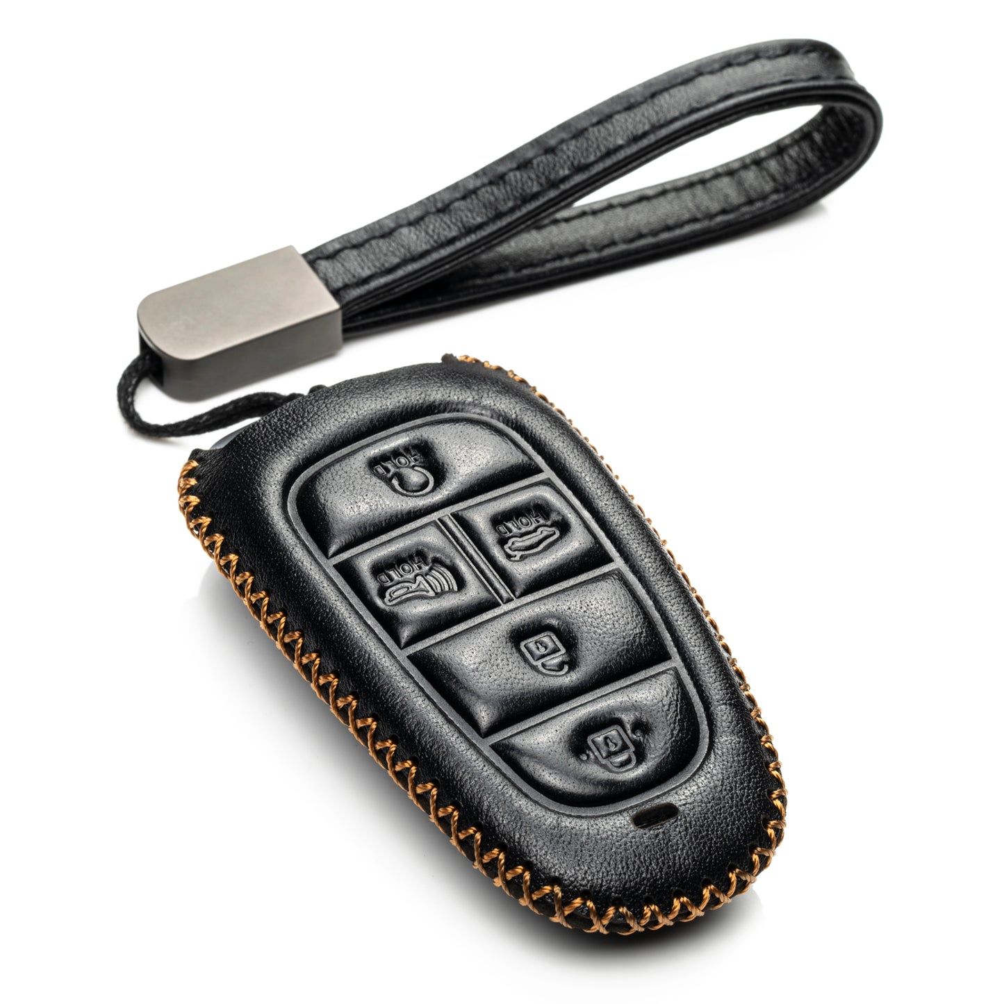 Vitodeco Leather Smart Key Fob Case Compatible with Tucson, Santa FE 2021 - 2025, Sonata, Nexo 2019 - 2025, 5-Button
