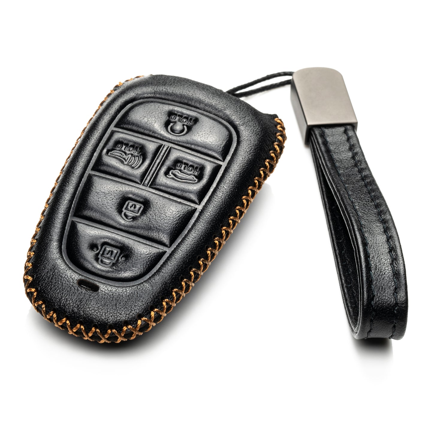 Vitodeco Leather Smart Key Fob Case Compatible with Tucson, Santa FE 2021 - 2025, Sonata, Nexo 2019 - 2025, 5-Button