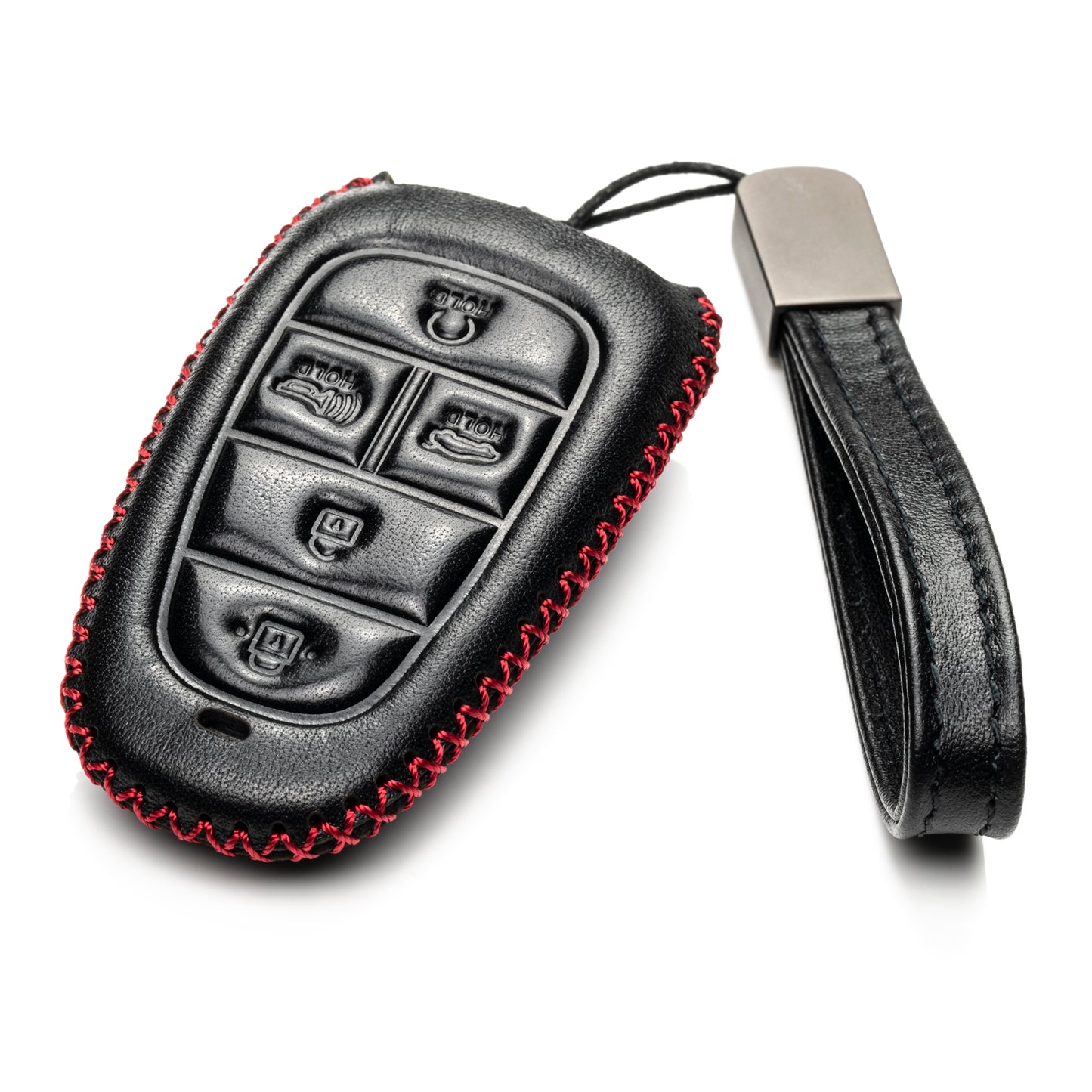 Vitodeco Leather Smart Key Fob Case Compatible with Tucson, Santa FE 2021 - 2025, Sonata, Nexo 2019 - 2025, 5-Button