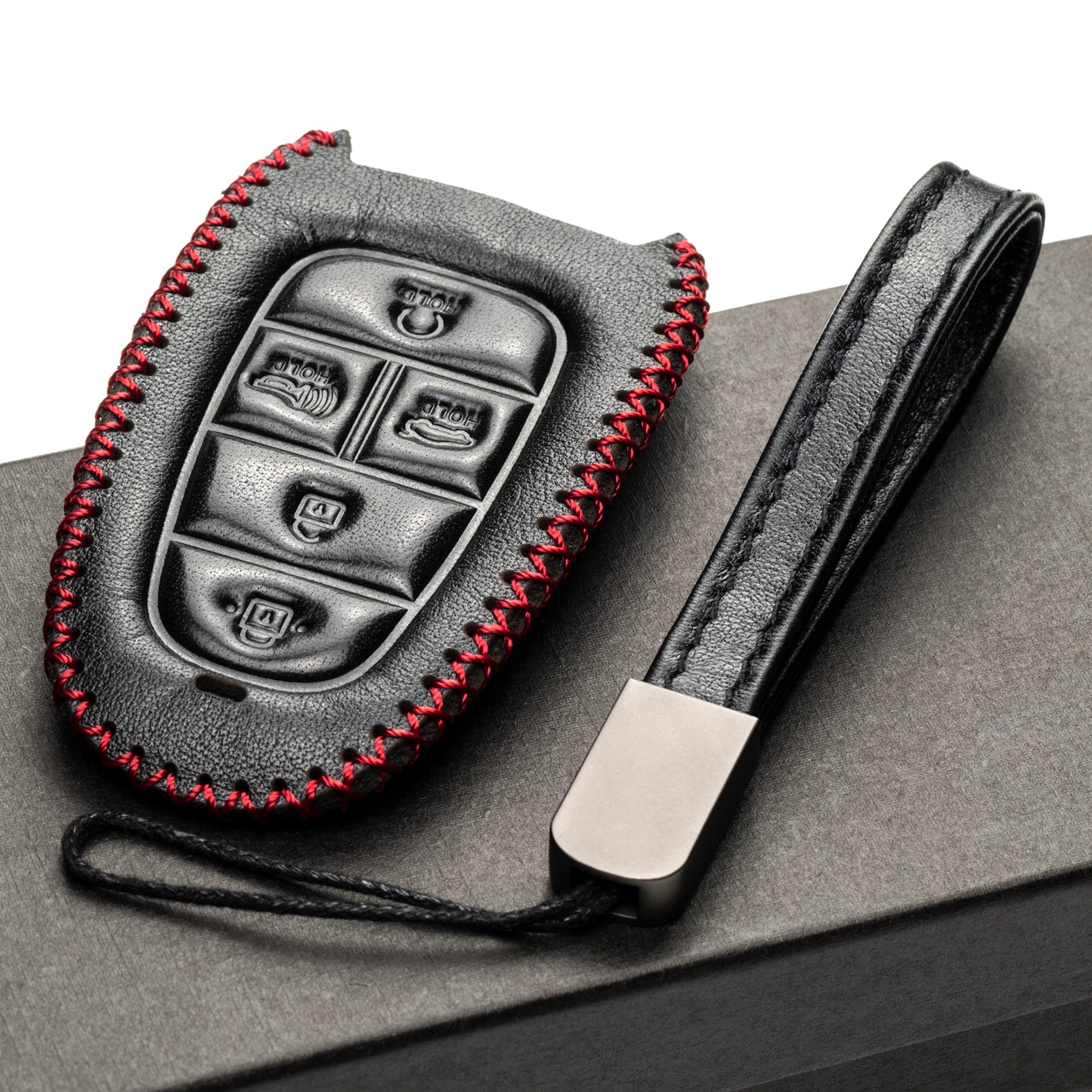 Vitodeco Leather Smart Key Fob Case Compatible with Tucson, Santa FE 2021 - 2025, Sonata, Nexo 2019 - 2025, 5-Button