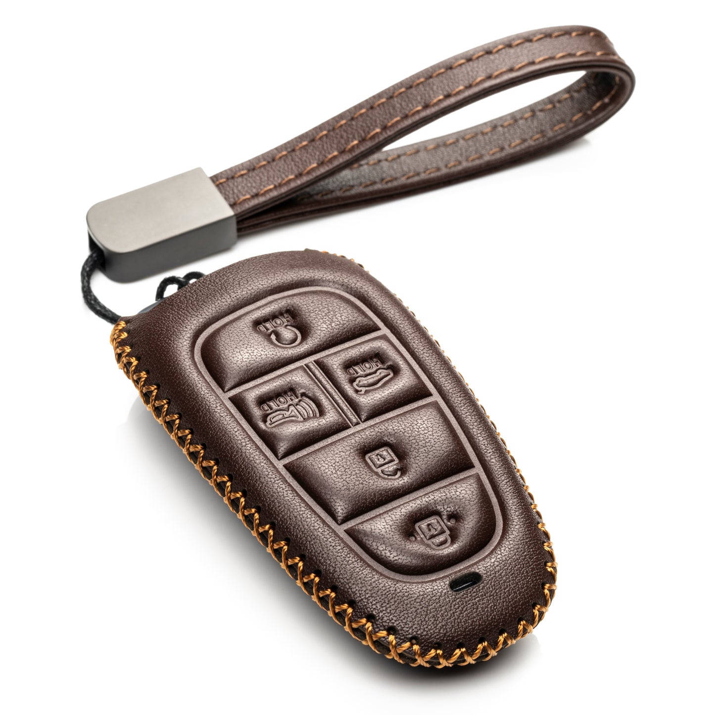 Vitodeco Leather Smart Key Fob Case Compatible with Tucson, Santa FE 2021 - 2025, Sonata, Nexo 2019 - 2025, 5-Button