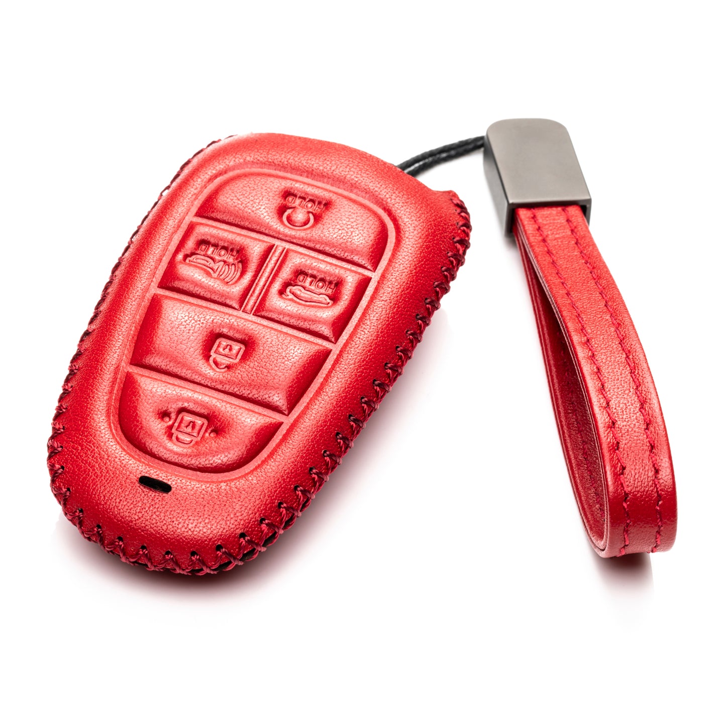 Vitodeco Leather Smart Key Fob Case Compatible with Tucson, Santa FE 2021 - 2025, Sonata, Nexo 2019 - 2025, 5-Button