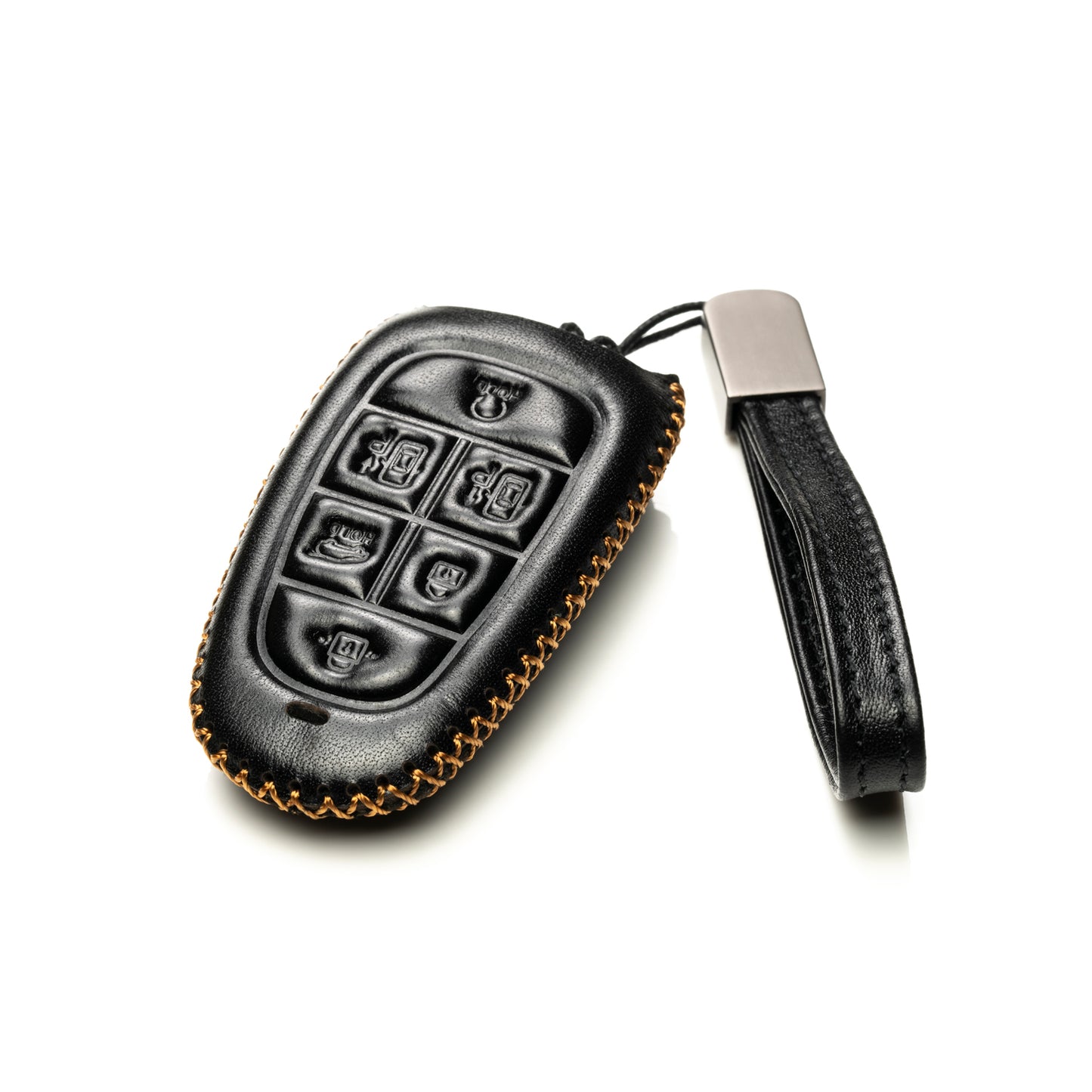 Vitodeco Leather Smart Key Fob Case Compatible with Tucson, Santa FE 2021 - 2025, Sonata, Nexo 2019 - 2024, 6-Button