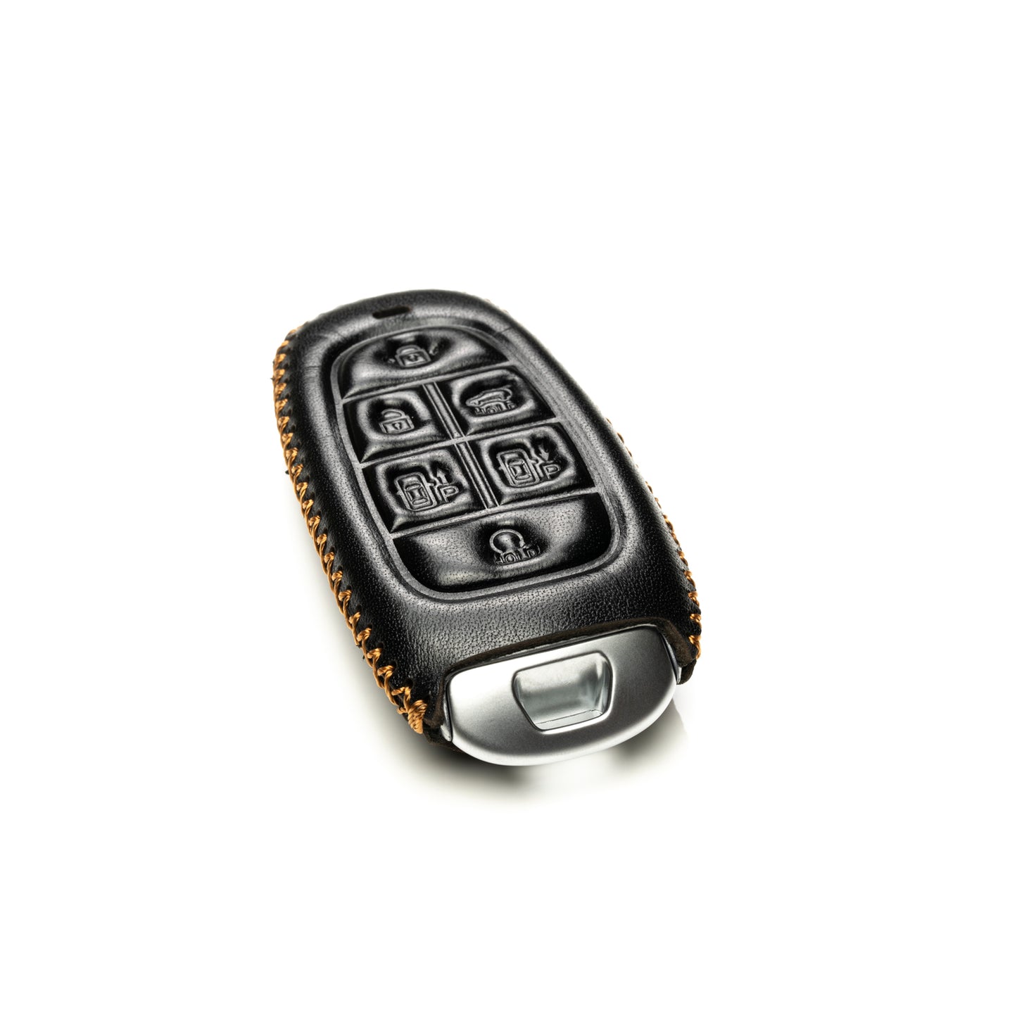Vitodeco Leather Smart Key Fob Case Compatible with Tucson, Santa FE 2021 - 2025, Sonata, Nexo 2019 - 2024, 6-Button