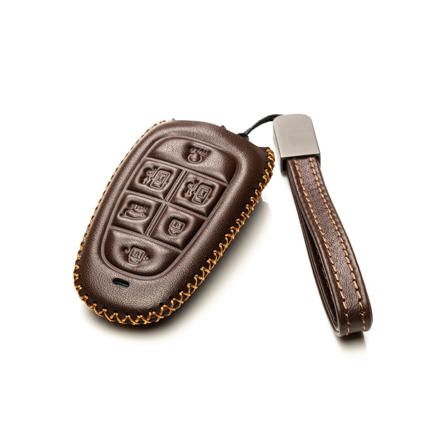 Vitodeco Leather Smart Key Fob Case Compatible with Tucson, Santa FE 2021 - 2025, Sonata, Nexo 2019 - 2024, 6-Button