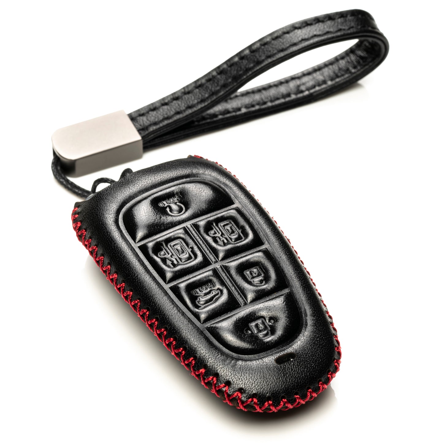 Vitodeco Leather Smart Key Fob Case Compatible with Tucson, Santa FE 2021 - 2025, Sonata, Nexo 2019 - 2024, 6-Button