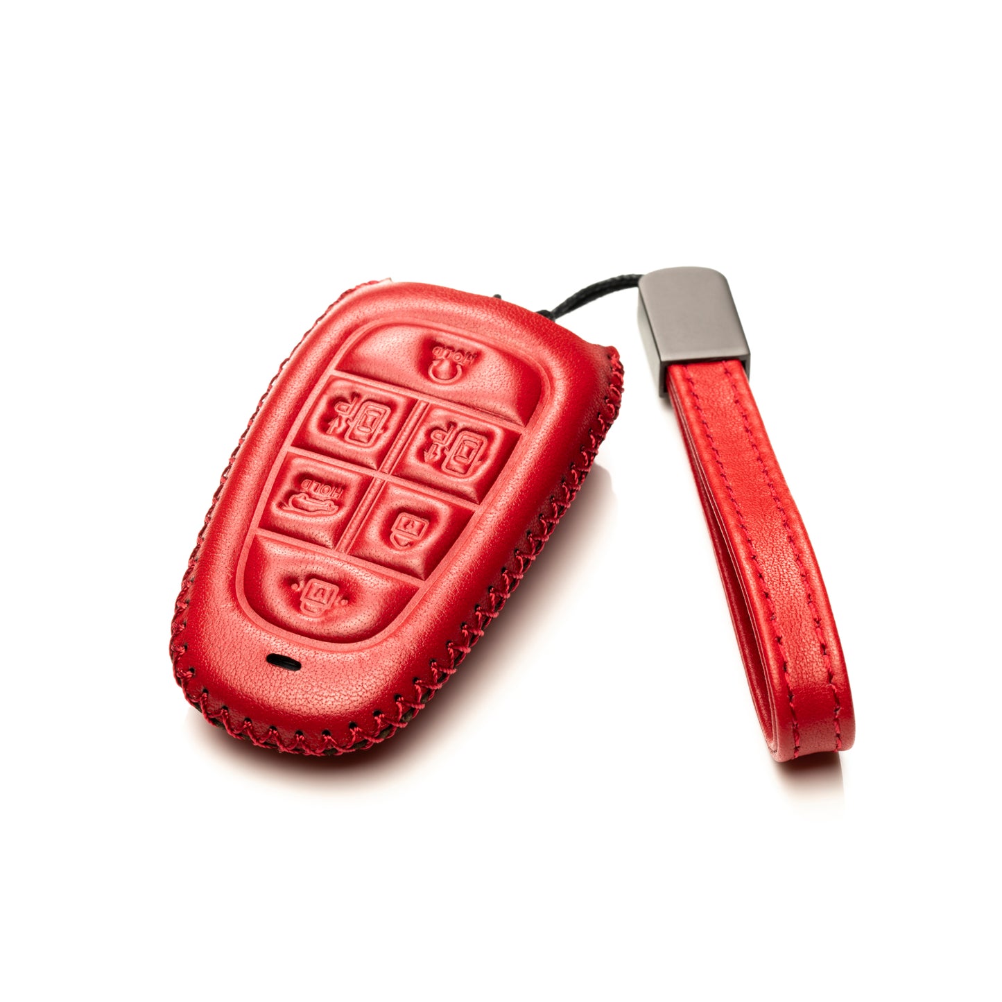 Vitodeco Leather Smart Key Fob Case Compatible with Tucson, Santa FE 2021 - 2025, Sonata, Nexo 2019 - 2024, 6-Button