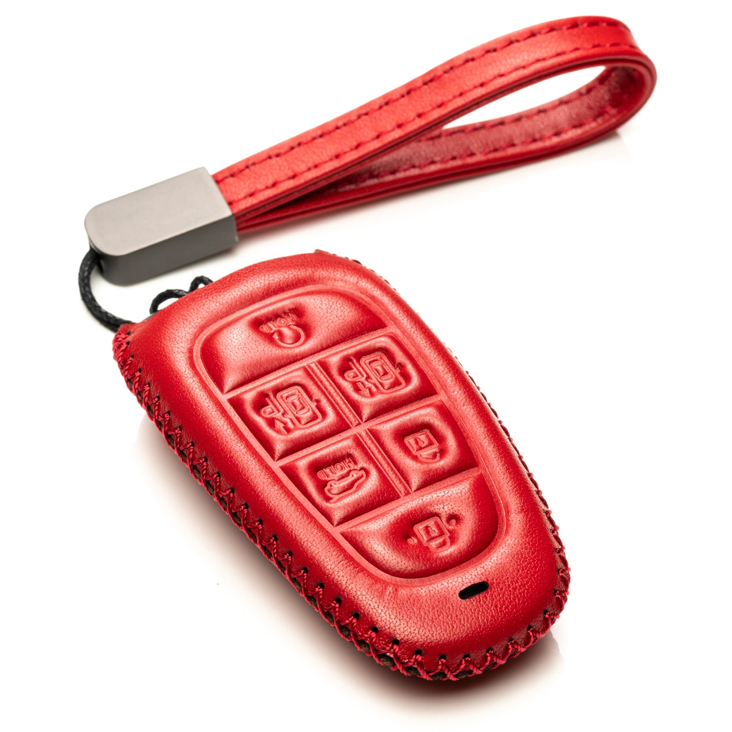Vitodeco Leather Smart Key Fob Case Compatible with Tucson, Santa FE 2021 - 2025, Sonata, Nexo 2019 - 2024, 6-Button