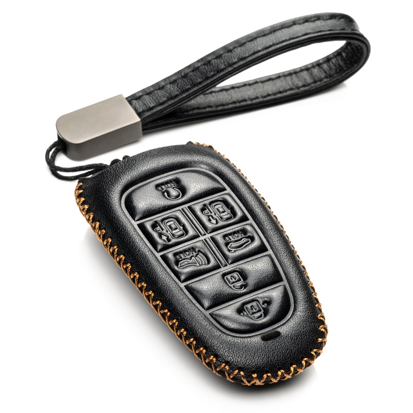 Vitodeco Leather Smart Key Fob Case Compatible with Tucson, Santa FE 2021 - 2025, Sonata, Nexo 2019 - 2025, 7-Button