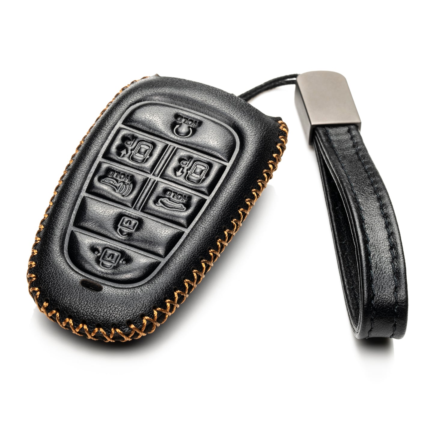 Vitodeco Leather Smart Key Fob Case Compatible with Tucson, Santa FE 2021 - 2025, Sonata, Nexo 2019 - 2025, 7-Button
