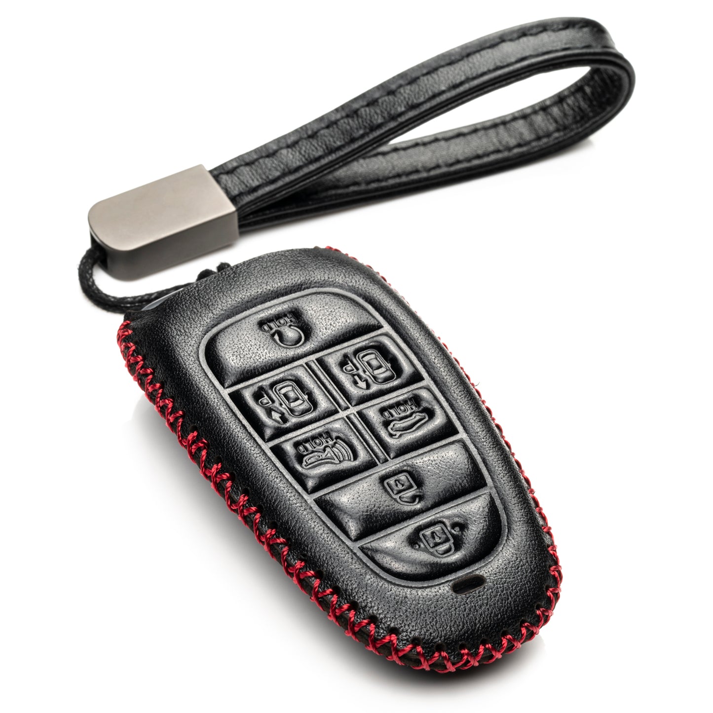 Vitodeco Leather Smart Key Fob Case Compatible with Tucson, Santa FE 2021 - 2025, Sonata, Nexo 2019 - 2025, 7-Button