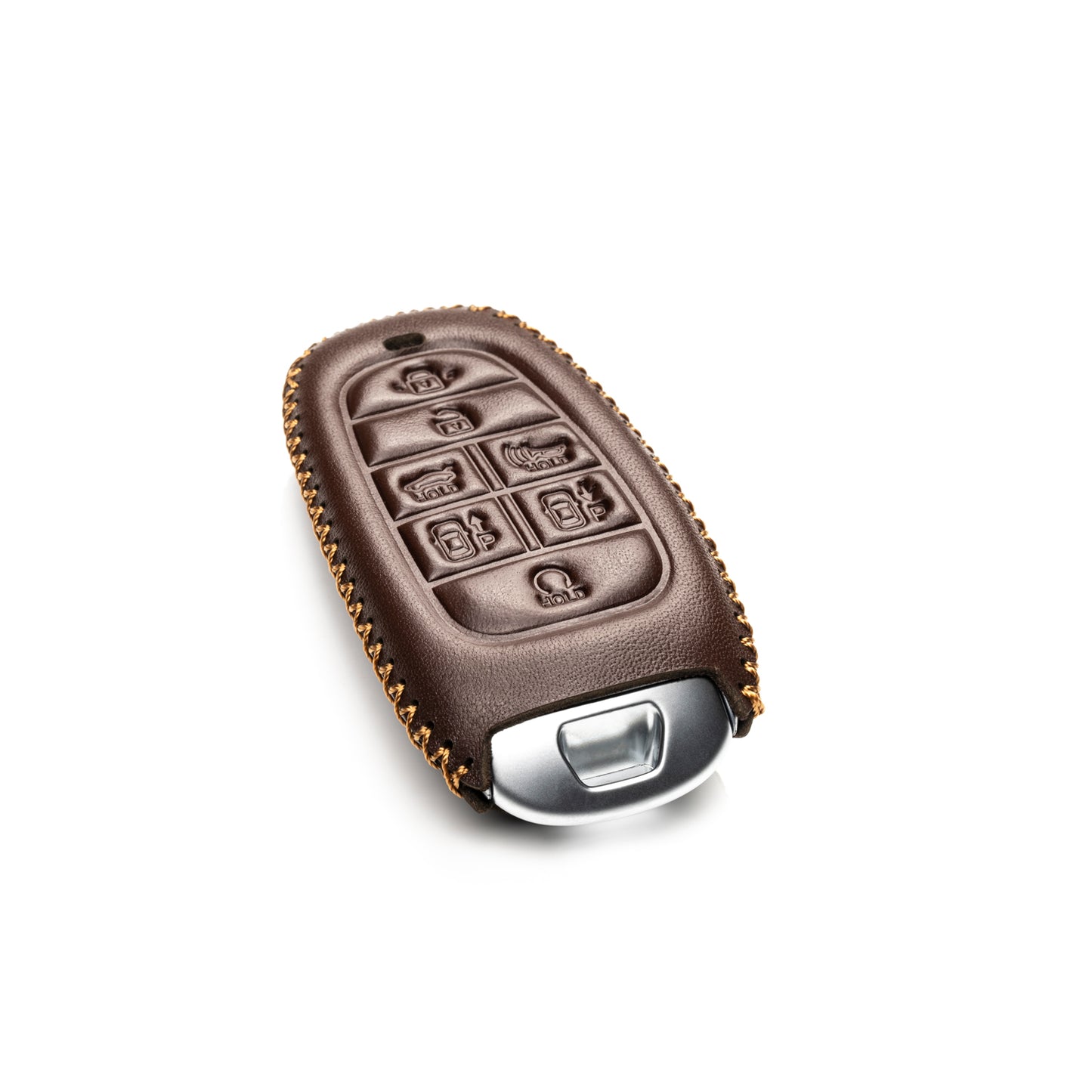 Vitodeco Leather Smart Key Fob Case Compatible with Tucson, Santa FE 2021 - 2025, Sonata, Nexo 2019 - 2025, 7-Button