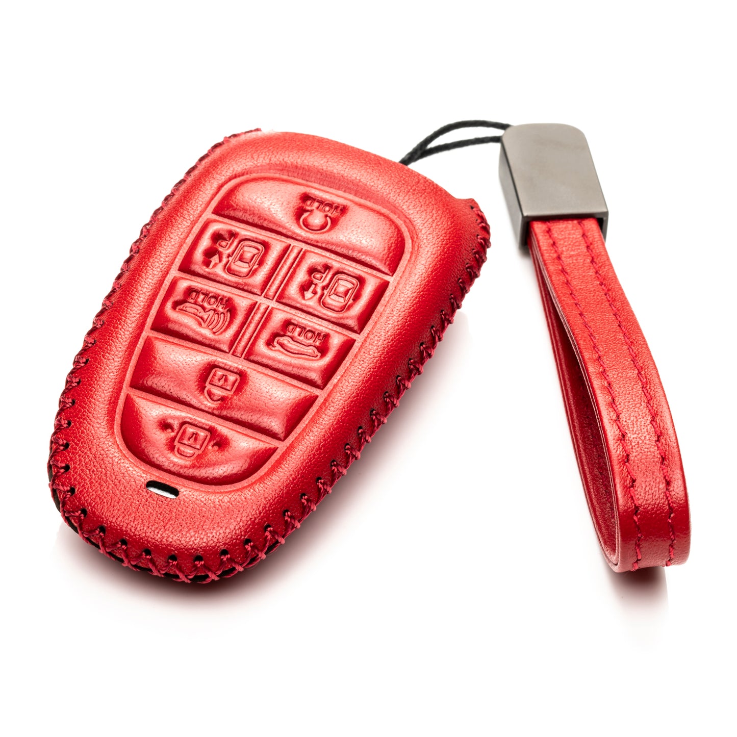 Vitodeco Leather Smart Key Fob Case Compatible with Tucson, Santa FE 2021 - 2025, Sonata, Nexo 2019 - 2025, 7-Button