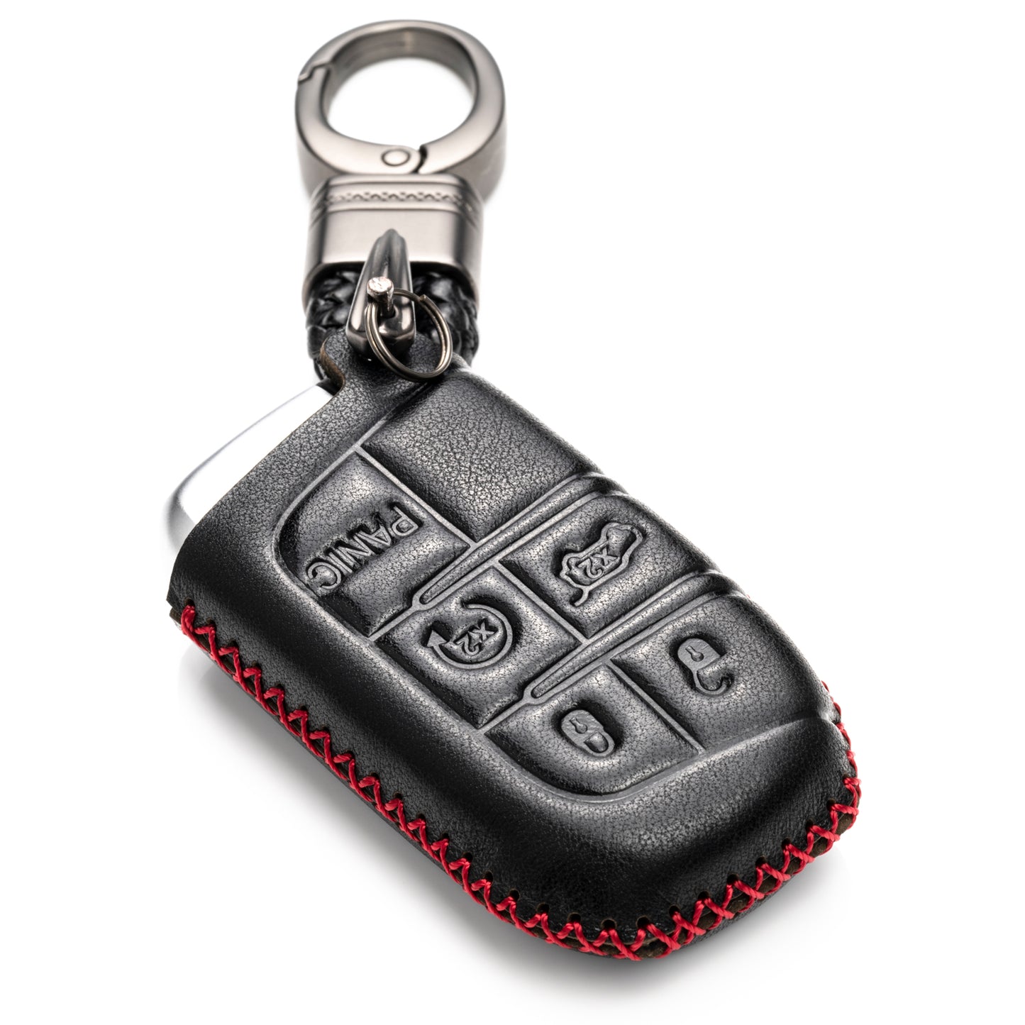 Vitodeco Leather Key Fob Case Compatible for JEEP, Dodge, Chrysler, 3 to 5-Button