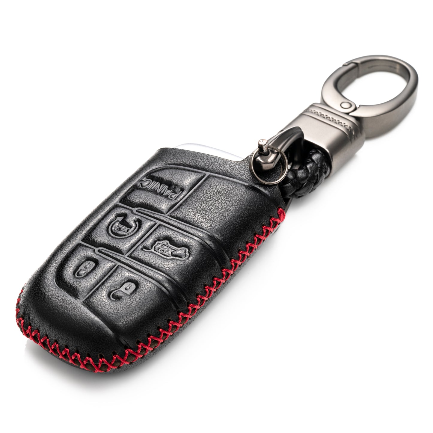 Vitodeco Leather Key Fob Case Compatible for JEEP, Dodge, Chrysler, 3 to 5-Button