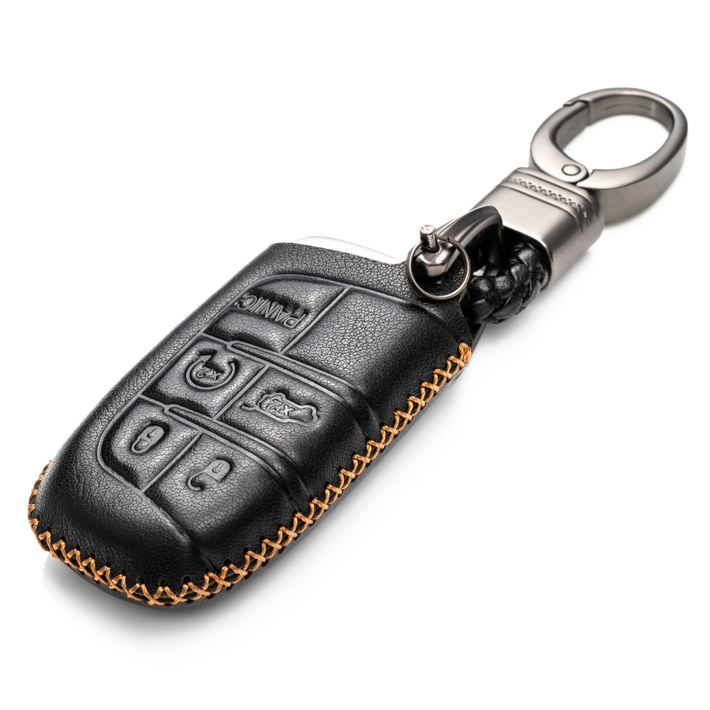 Vitodeco Leather Key Fob Case Compatible for JEEP, Dodge, Chrysler, 3 to 5-Button