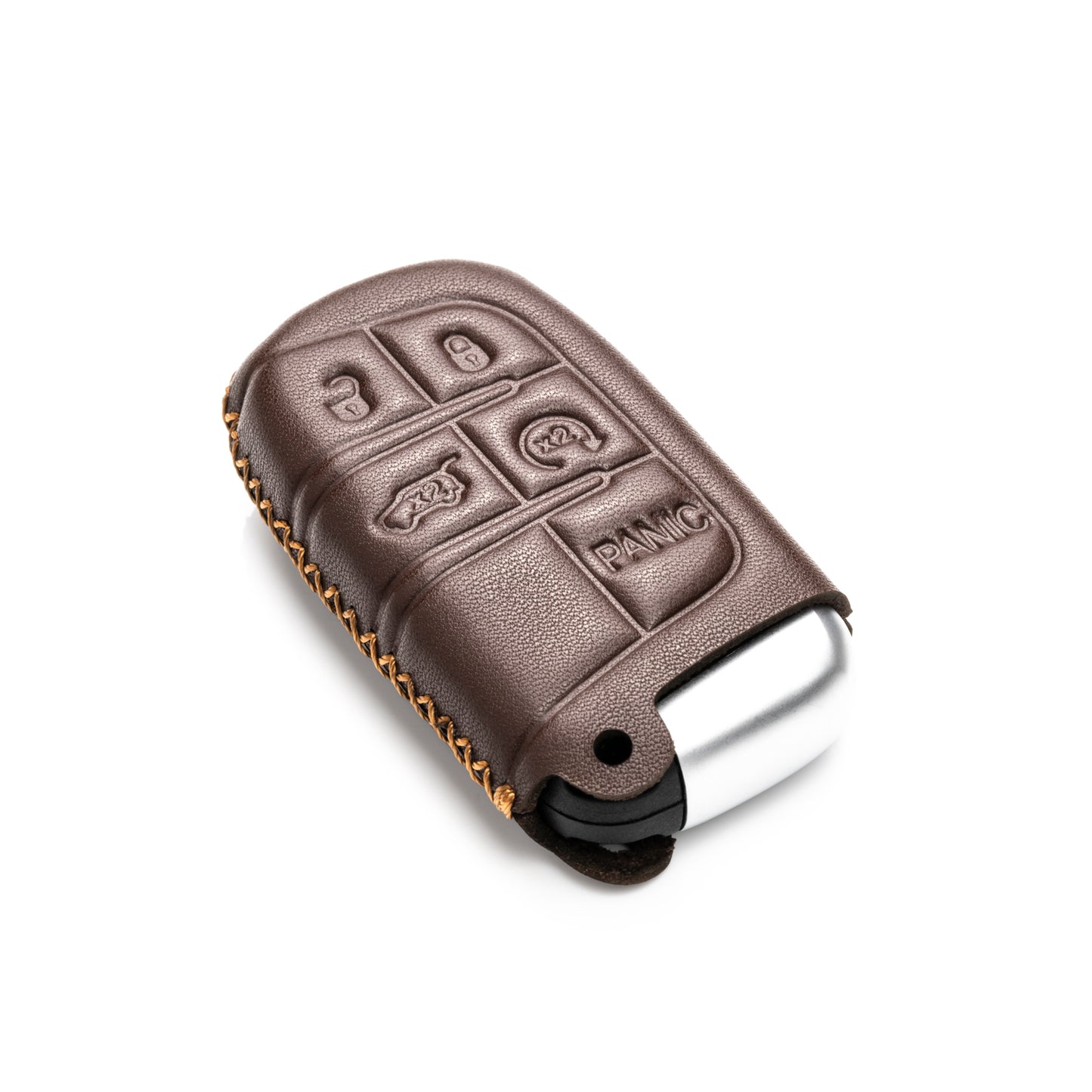 Vitodeco Leather Key Fob Case Compatible for JEEP, Dodge, Chrysler, 3 to 5-Button
