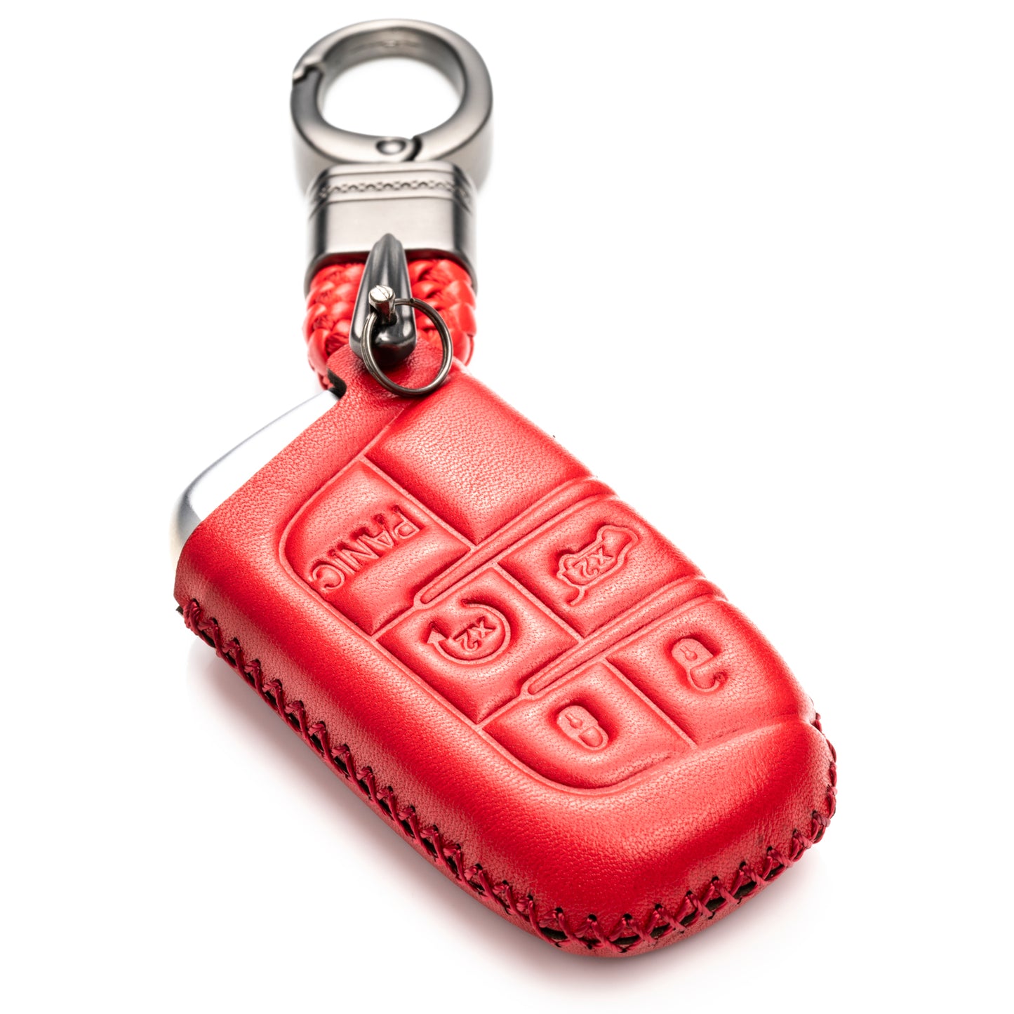 Vitodeco Leather Key Fob Case Compatible for JEEP, Dodge, Chrysler, 3 to 5-Button
