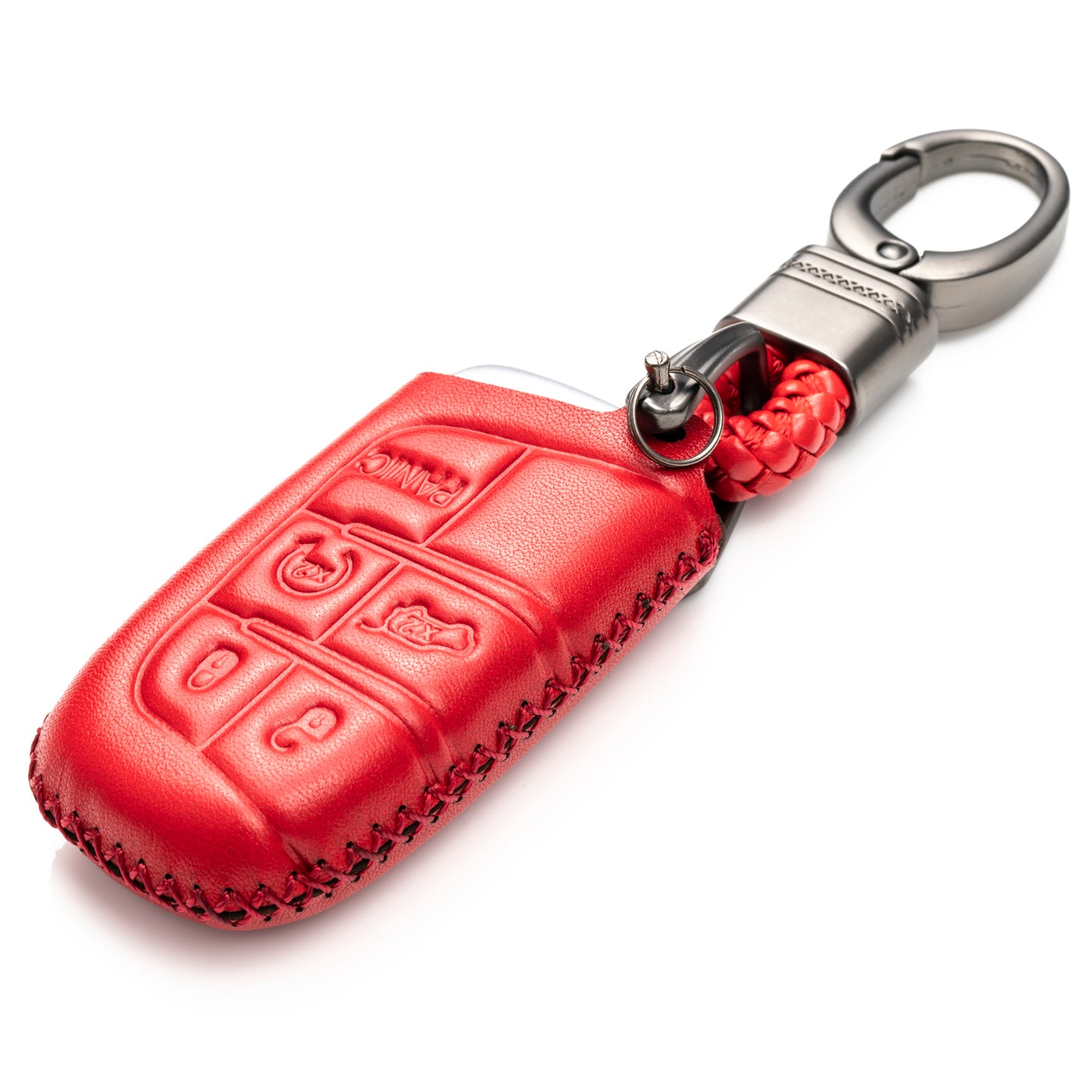 Vitodeco Leather Key Fob Case Compatible for JEEP, Dodge, Chrysler, 3 to 5-Button