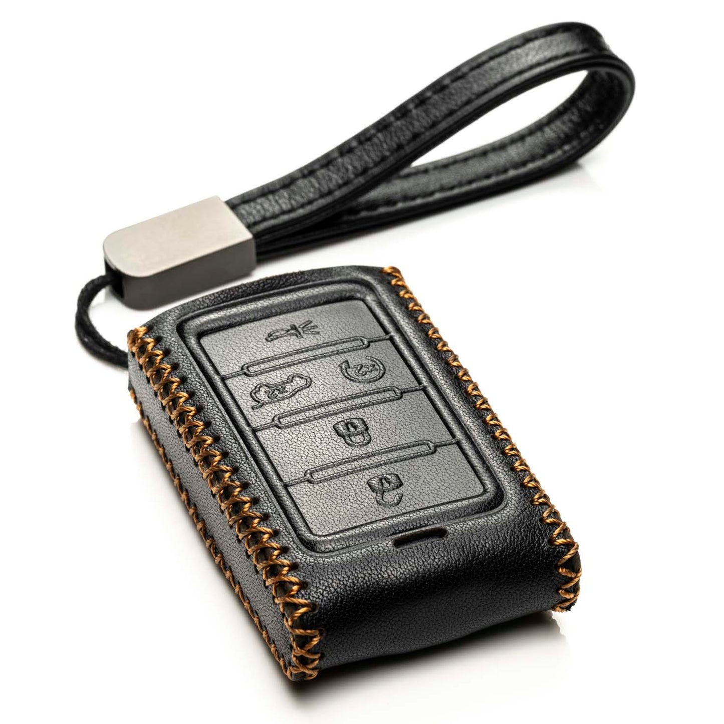 Vitodeco Leather Key Fob Case Compatible for Jeep Wagoneer, Jeep Grand Wagoneer, Jeep Grand Cherokee 2022-2025, 5-Button