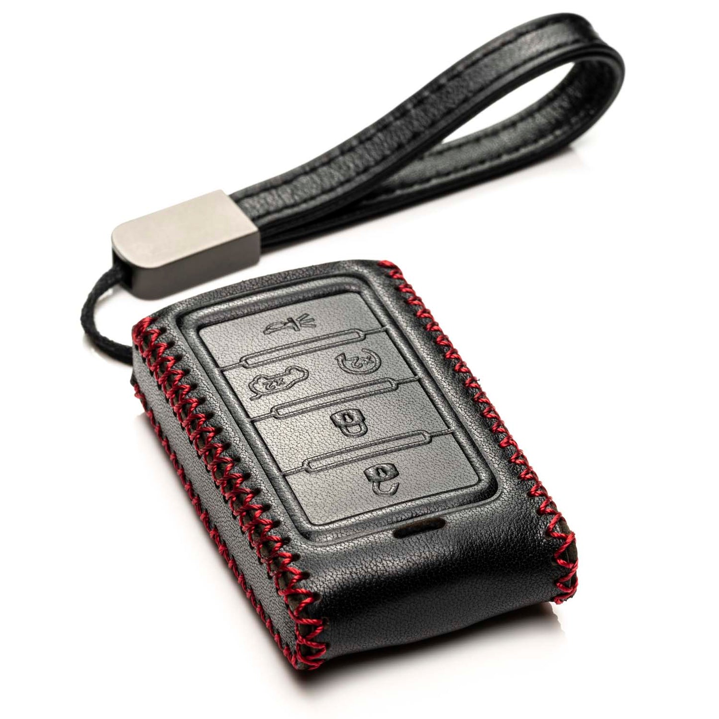 Vitodeco Leather Key Fob Case Compatible for Jeep Wagoneer, Jeep Grand Wagoneer, Jeep Grand Cherokee 2022-2025, 5-Button
