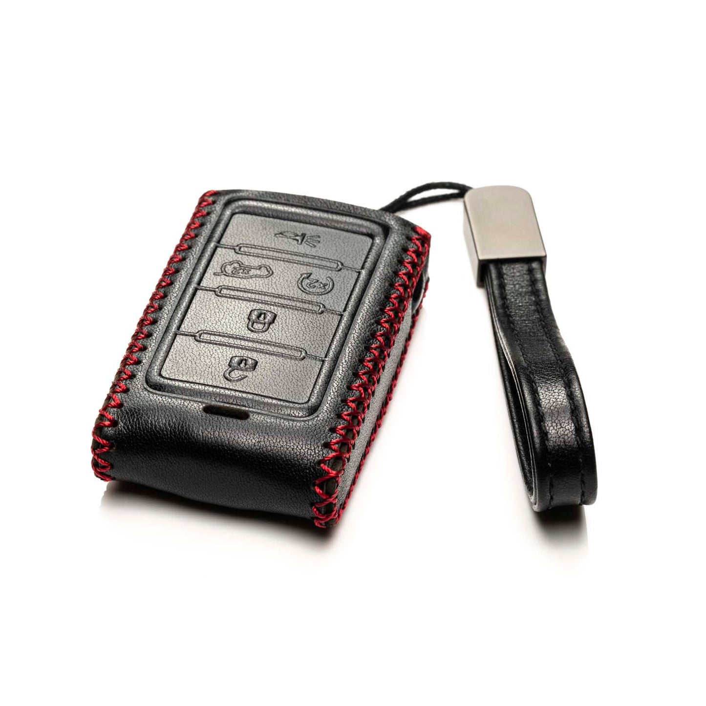 Vitodeco Leather Key Fob Case Compatible for Jeep Wagoneer, Jeep Grand Wagoneer, Jeep Grand Cherokee 2022-2025, 5-Button