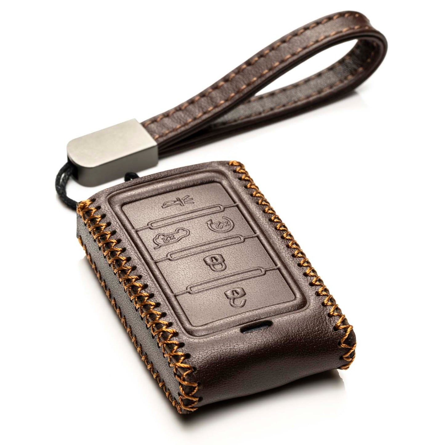 Vitodeco Leather Key Fob Case Compatible for Jeep Wagoneer, Jeep Grand Wagoneer, Jeep Grand Cherokee 2022-2025, 5-Button