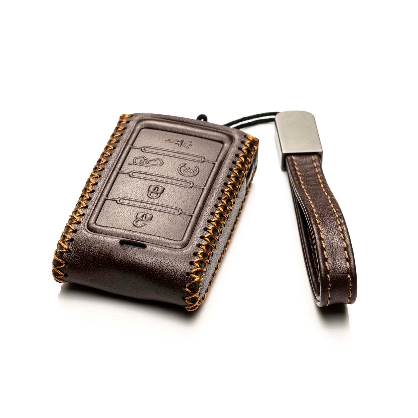 Vitodeco Leather Key Fob Case Compatible for Jeep Wagoneer, Jeep Grand Wagoneer, Jeep Grand Cherokee 2022-2025, 5-Button