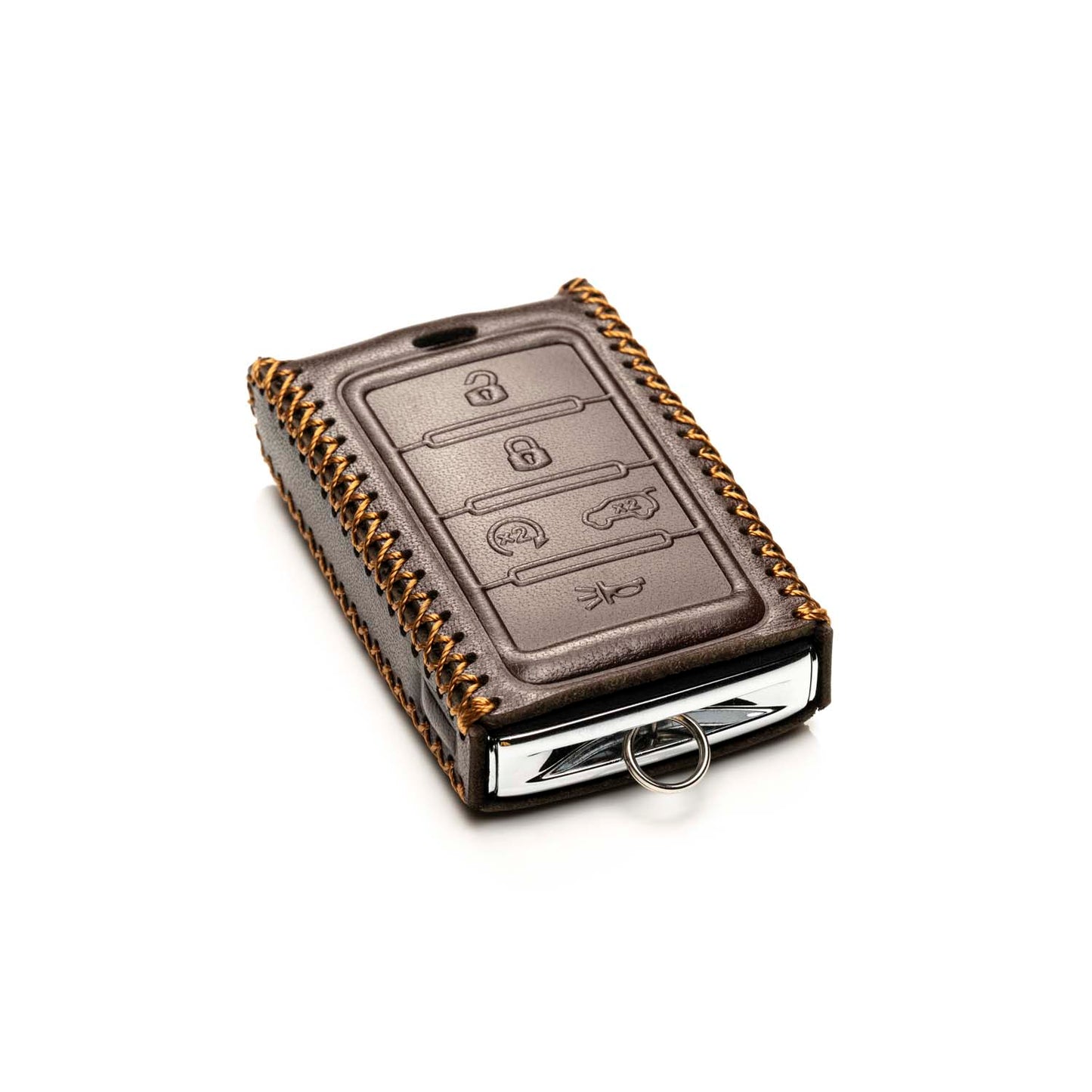 Vitodeco Leather Key Fob Case Compatible for Jeep Wagoneer, Jeep Grand Wagoneer, Jeep Grand Cherokee 2022-2025, 5-Button