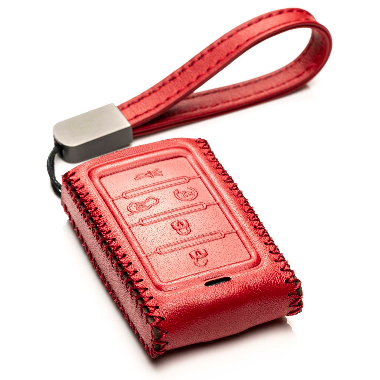 Vitodeco Leather Key Fob Case Compatible for Jeep Wagoneer, Jeep Grand Wagoneer, Jeep Grand Cherokee 2022-2025, 5-Button