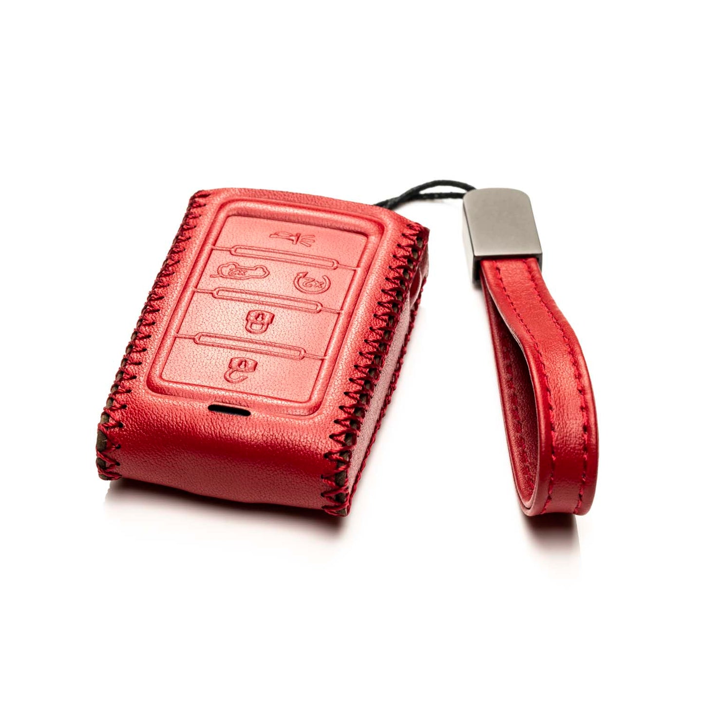 Vitodeco Leather Key Fob Case Compatible for Jeep Wagoneer, Jeep Grand Wagoneer, Jeep Grand Cherokee 2022-2025, 5-Button