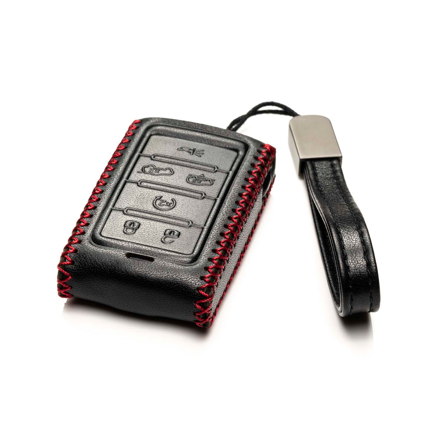 Vitodeco Leather Key Fob Case Compatible for Jeep Wagoneer, Jeep Grand Wagoneer, Jeep Grand Cherokee 2022-2024, 6-Button