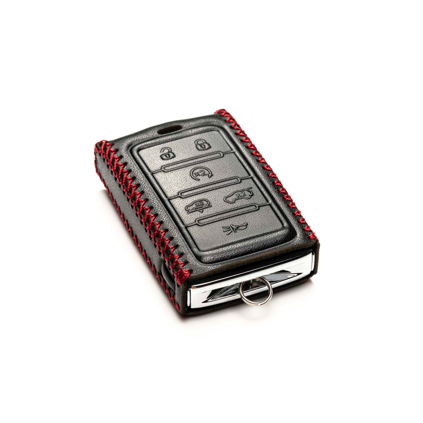 Vitodeco Leather Key Fob Case Compatible for Jeep Wagoneer, Jeep Grand Wagoneer, Jeep Grand Cherokee 2022-2024, 6-Button