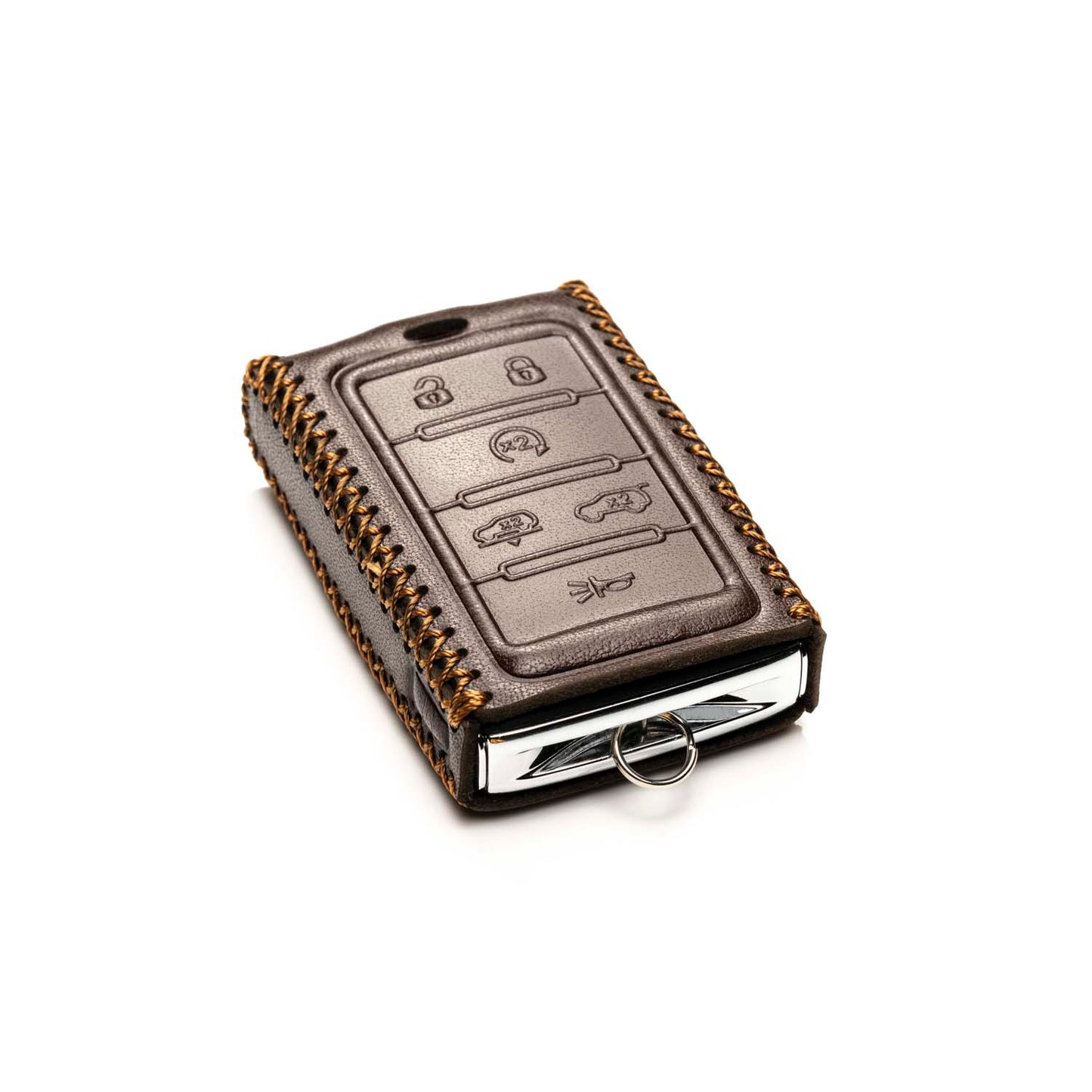 Vitodeco Leather Key Fob Case Compatible for Jeep Wagoneer, Jeep Grand Wagoneer, Jeep Grand Cherokee 2022-2024, 6-Button