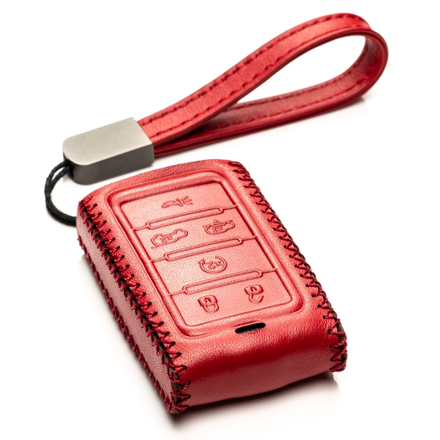 Vitodeco Leather Key Fob Case Compatible for Jeep Wagoneer, Jeep Grand Wagoneer, Jeep Grand Cherokee 2022-2024, 6-Button