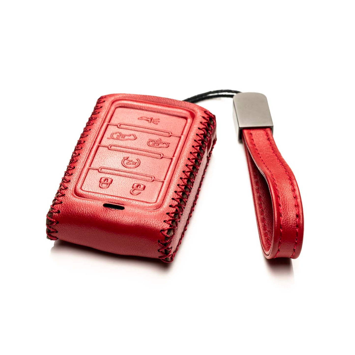 Vitodeco Leather Key Fob Case Compatible for Jeep Wagoneer, Jeep Grand Wagoneer, Jeep Grand Cherokee 2022-2024, 6-Button