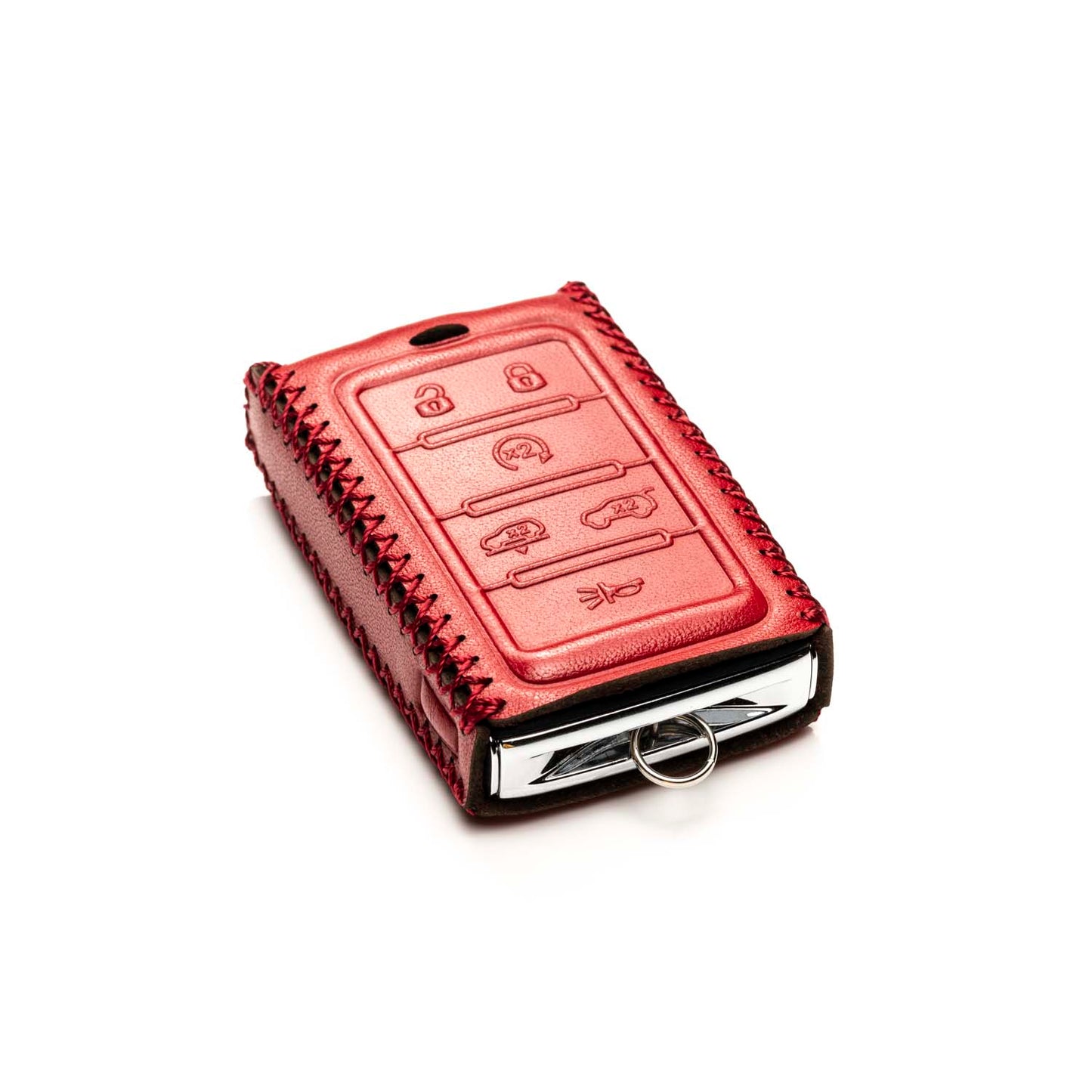 Vitodeco Leather Key Fob Case Compatible for Jeep Wagoneer, Jeep Grand Wagoneer, Jeep Grand Cherokee 2022-2024, 6-Button