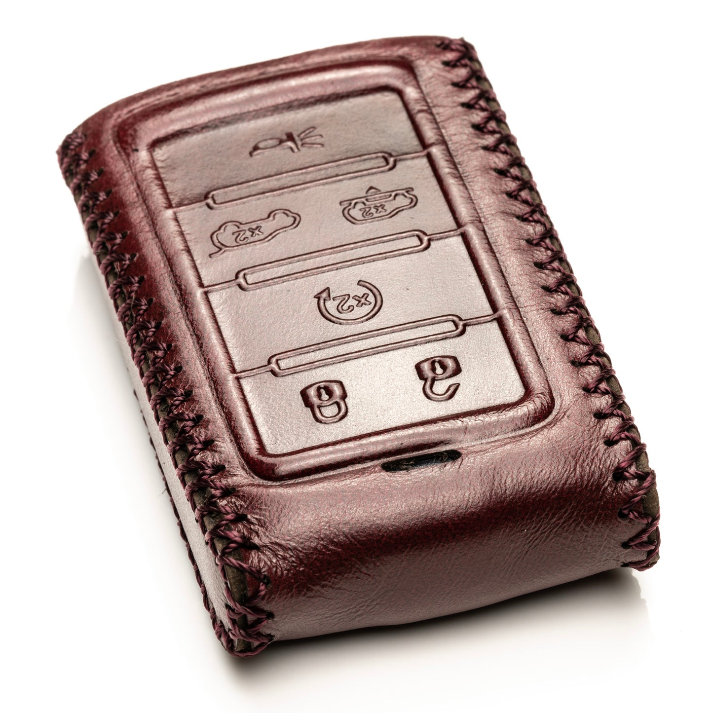 Vitodeco Superior Leather Key Fob Case Compatible for Jeep Wagoneer, Jeep Grand Wagoneer, Jeep Grand Cherokee 2022-2024, 6-Button