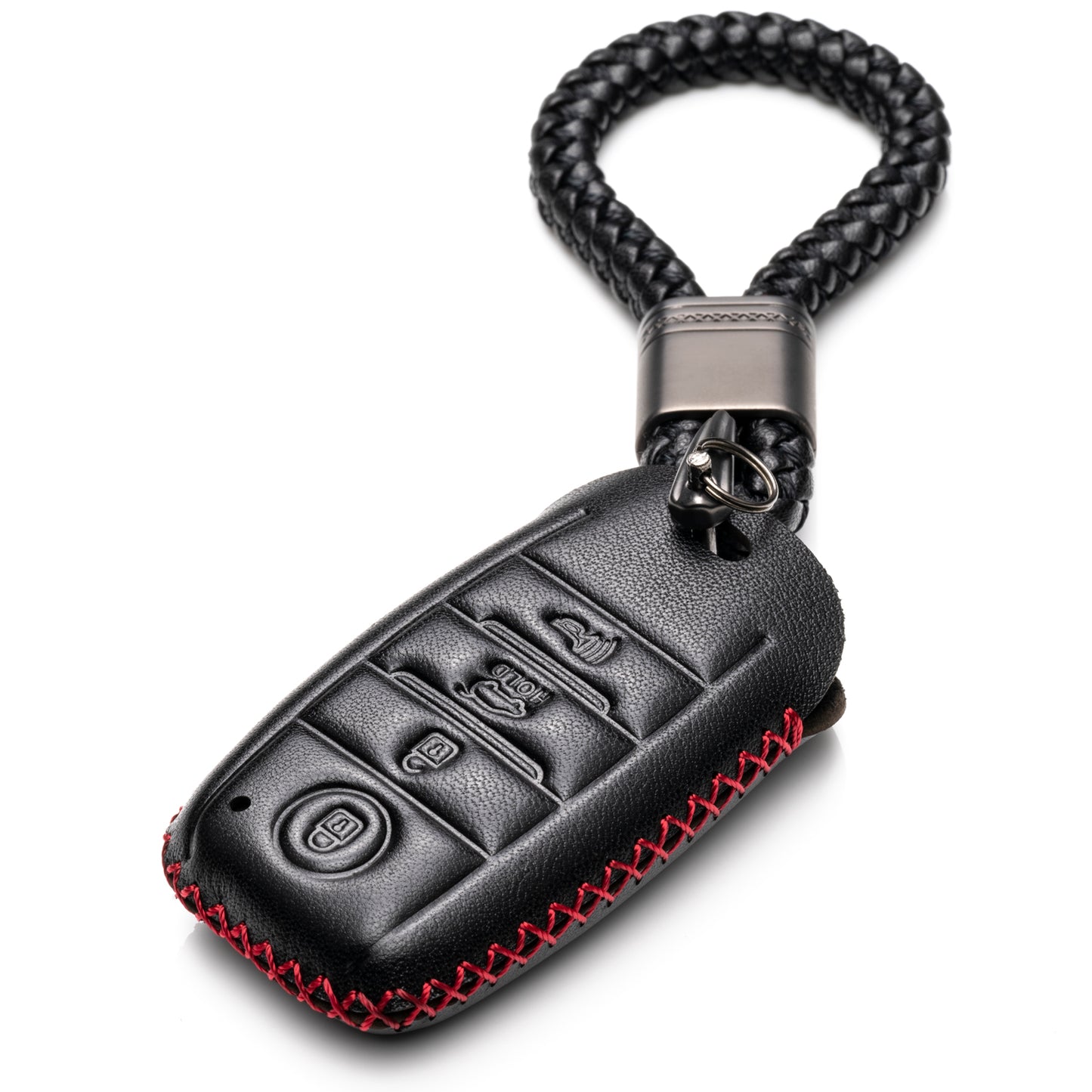 Vitodeco Leather Key Fob Case Compatible for KIA, 4-Button