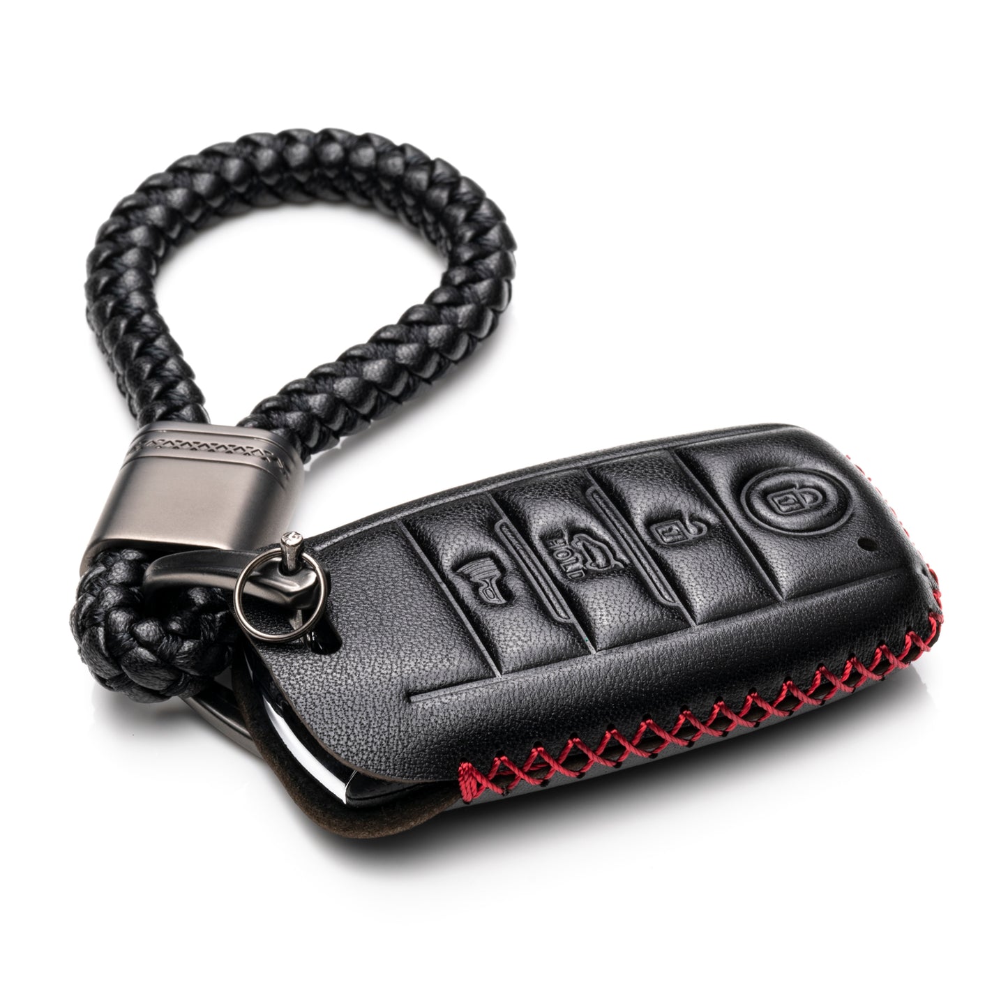 Vitodeco Leather Key Fob Case Compatible for KIA, 4-Button