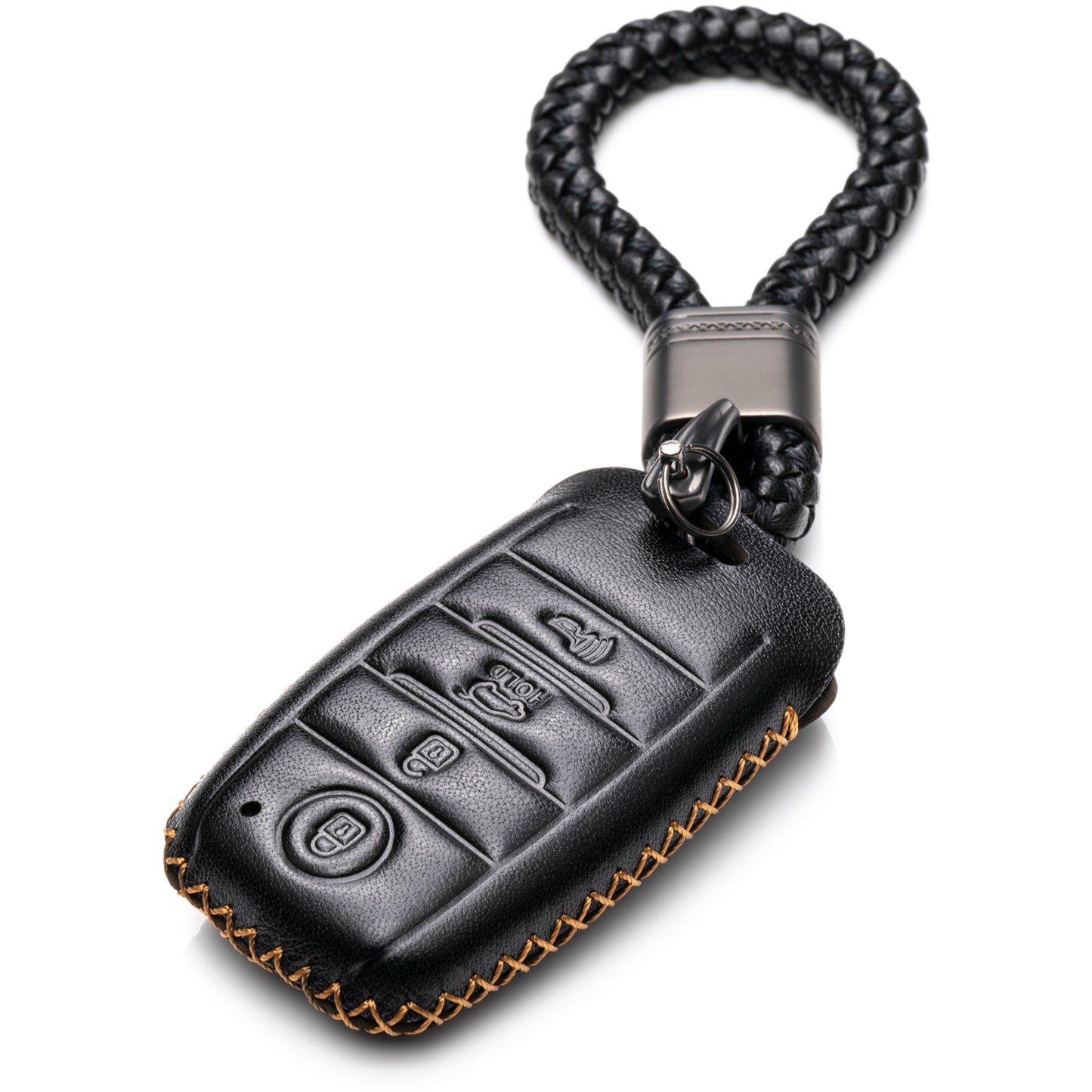 Vitodeco Leather Key Fob Case Compatible for KIA, 4-Button