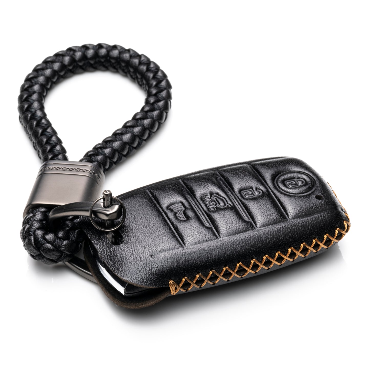 Vitodeco Leather Key Fob Case Compatible for KIA, 4-Button