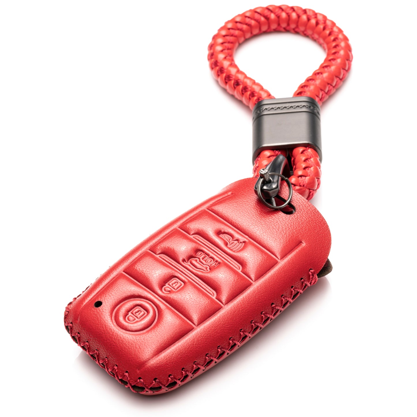 Vitodeco Leather Key Fob Case Compatible for KIA, 4-Button