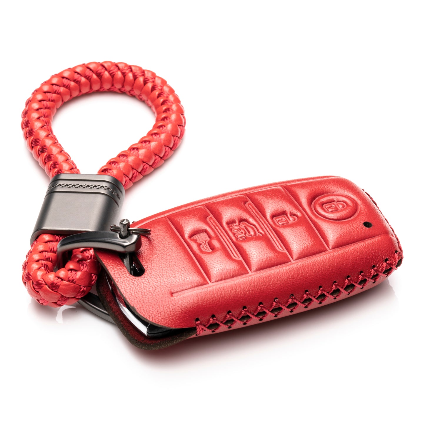 Vitodeco Leather Key Fob Case Compatible for KIA, 4-Button